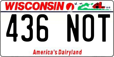 WI license plate 436NOT