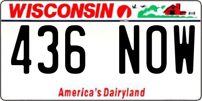WI license plate 436NOW