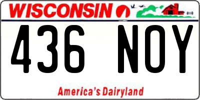 WI license plate 436NOY