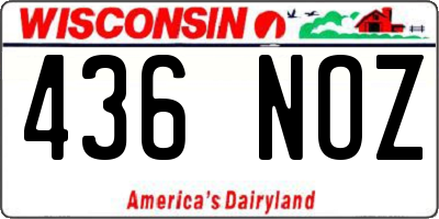 WI license plate 436NOZ