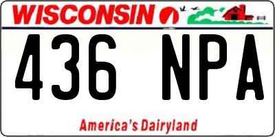 WI license plate 436NPA