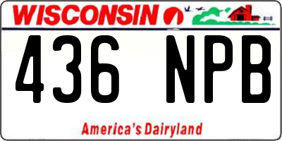 WI license plate 436NPB