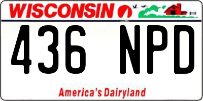WI license plate 436NPD