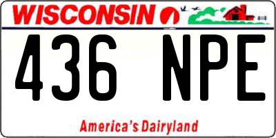 WI license plate 436NPE