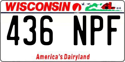 WI license plate 436NPF