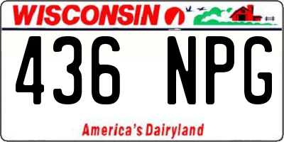 WI license plate 436NPG
