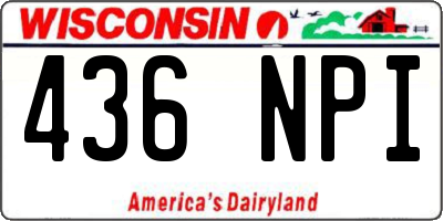 WI license plate 436NPI