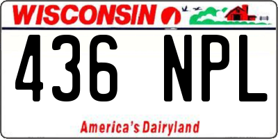 WI license plate 436NPL