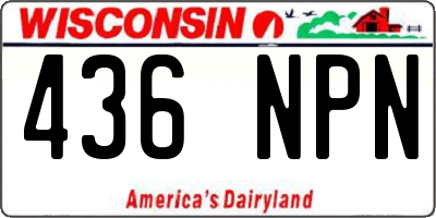 WI license plate 436NPN