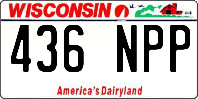 WI license plate 436NPP