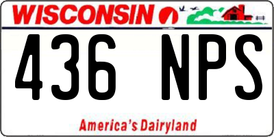 WI license plate 436NPS