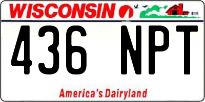WI license plate 436NPT