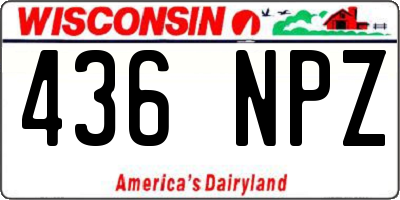 WI license plate 436NPZ