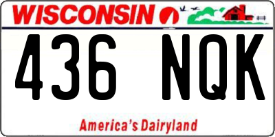 WI license plate 436NQK
