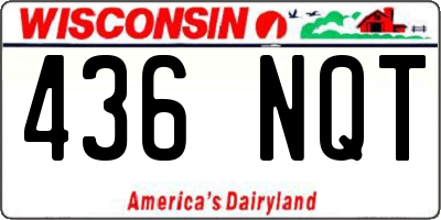 WI license plate 436NQT
