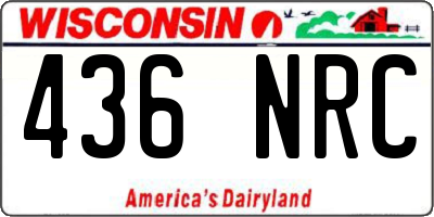 WI license plate 436NRC
