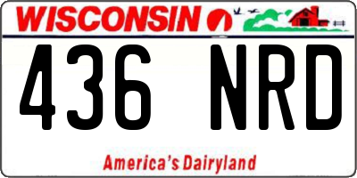 WI license plate 436NRD