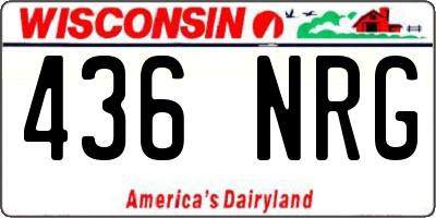 WI license plate 436NRG