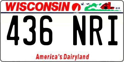 WI license plate 436NRI