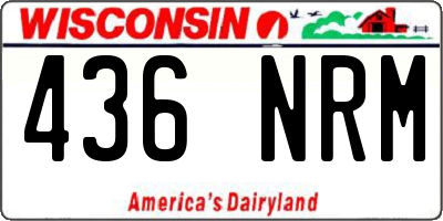 WI license plate 436NRM