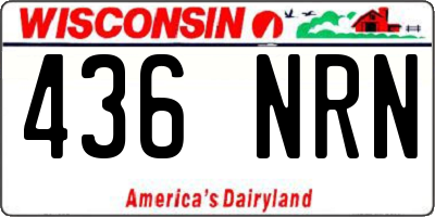 WI license plate 436NRN