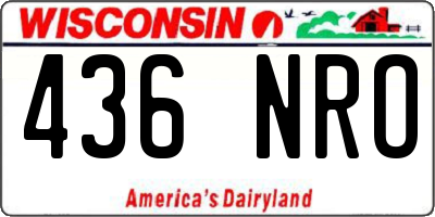 WI license plate 436NRO