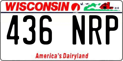WI license plate 436NRP