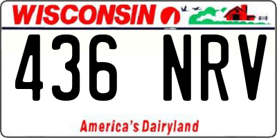 WI license plate 436NRV
