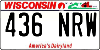 WI license plate 436NRW