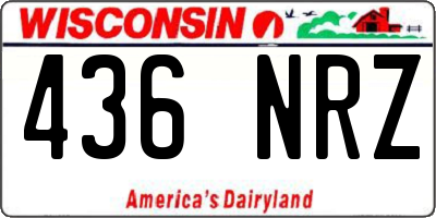 WI license plate 436NRZ