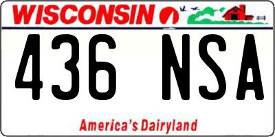 WI license plate 436NSA