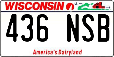 WI license plate 436NSB