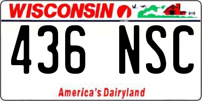 WI license plate 436NSC