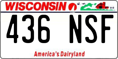 WI license plate 436NSF
