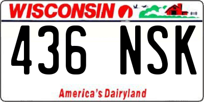 WI license plate 436NSK
