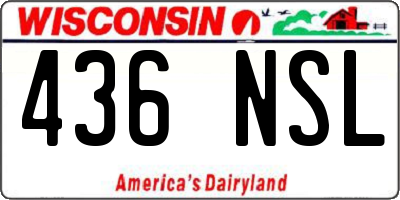 WI license plate 436NSL