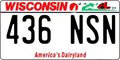 WI license plate 436NSN