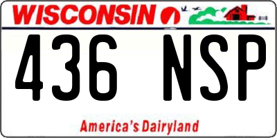 WI license plate 436NSP