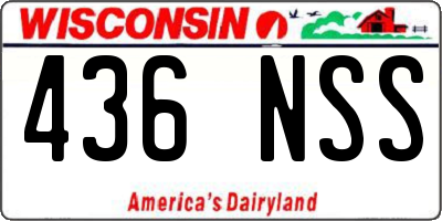 WI license plate 436NSS