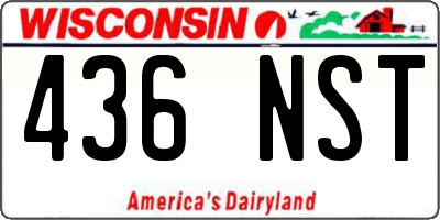 WI license plate 436NST