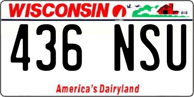 WI license plate 436NSU