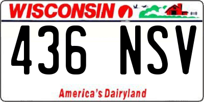 WI license plate 436NSV