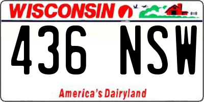 WI license plate 436NSW