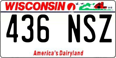 WI license plate 436NSZ
