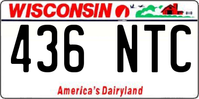 WI license plate 436NTC