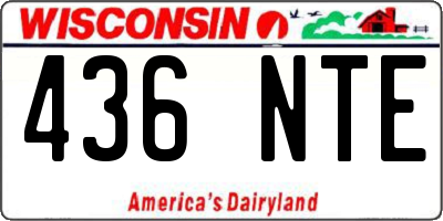 WI license plate 436NTE