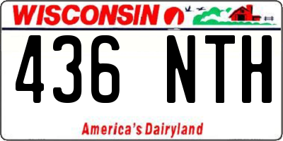 WI license plate 436NTH
