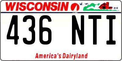 WI license plate 436NTI