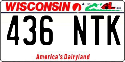 WI license plate 436NTK