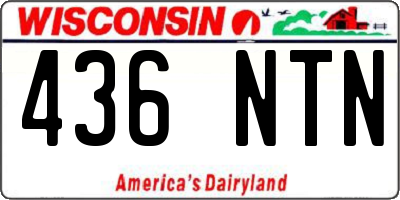 WI license plate 436NTN